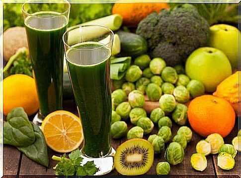 Vegetables and fruits in a cleansing diet