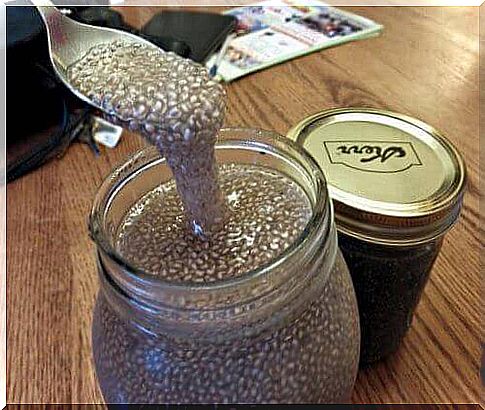 chia seed gel in a jar