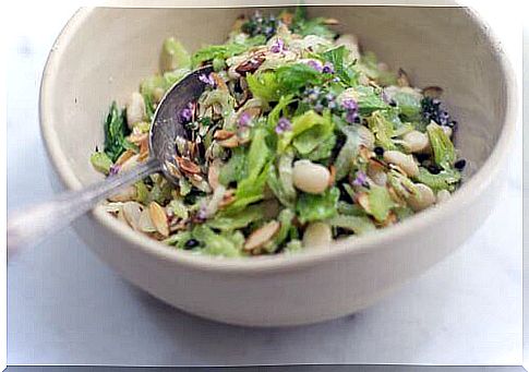 Green celery salad