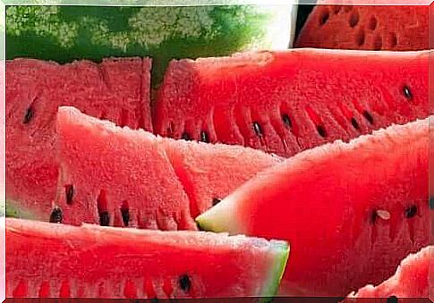 Watermelon - fruit salad with herbs