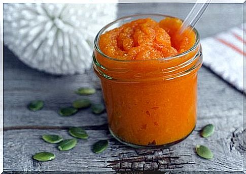 carrot mixture in a jar