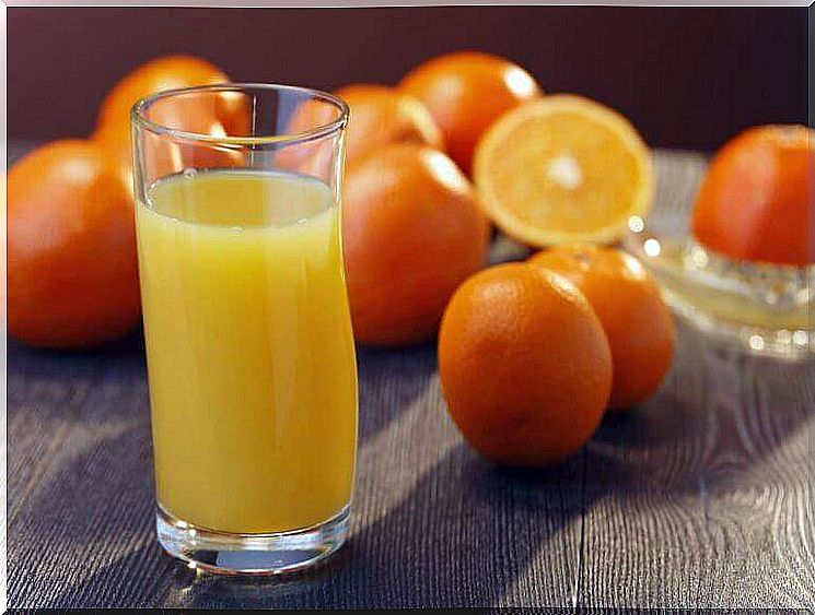 Orange juice in a glass